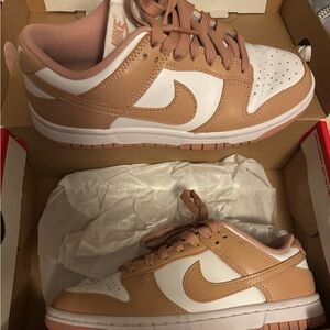 Nike White and Rose Whisper Sneakers
